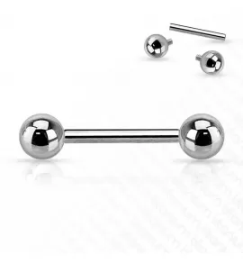 Штанга из титана с внутренней резьбой Pirslab TIB для пирсинга уха, индастриал, в язык, для сосков, брови