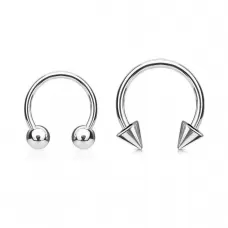 Набор 2 шт. циркуляры 8 и 10 мм из стали с шипами и шариками PiercedFish HS-HS02, в септум, хрящ уха, брови, смайл, сосков
