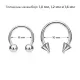 Набор 2 шт. циркуляры 8 и 10 мм из стали с шипами и шариками PiercedFish HS-HS02, в септум, хрящ уха, брови, смайл, сосков