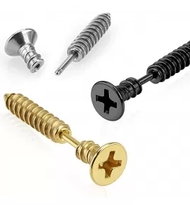 Серьга PiercedFish JD21 (имитация плага) в форме шурупа