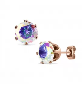Женские серьги-гвоздики TATIC SERDR-AB от 3 до 8 мм с фианитом "полярное сияние"
