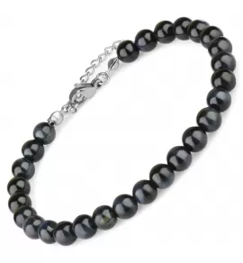 Тонкий браслет Everiot Select LNS-2257 из камня соколиный глаз