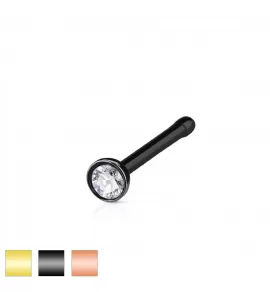 Пирсинг носа серьга гвоздик PiercedFish NOBT03 с фианитом