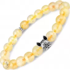 Браслет на резинке из цитрина с головой бульдога Everiot Select LNS-2052