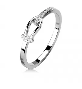 Женское кольцо пряжка ремня из ювелирной стали TATIC RSS-7759 с фианитами