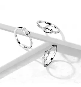 Женское кольцо пряжка ремня из ювелирной стали TATIC RSS-7759 с фианитами