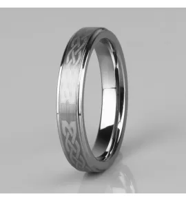 Кольцо из карбида вольфрама INFY R-TG-0205 с кельтским орнаментом