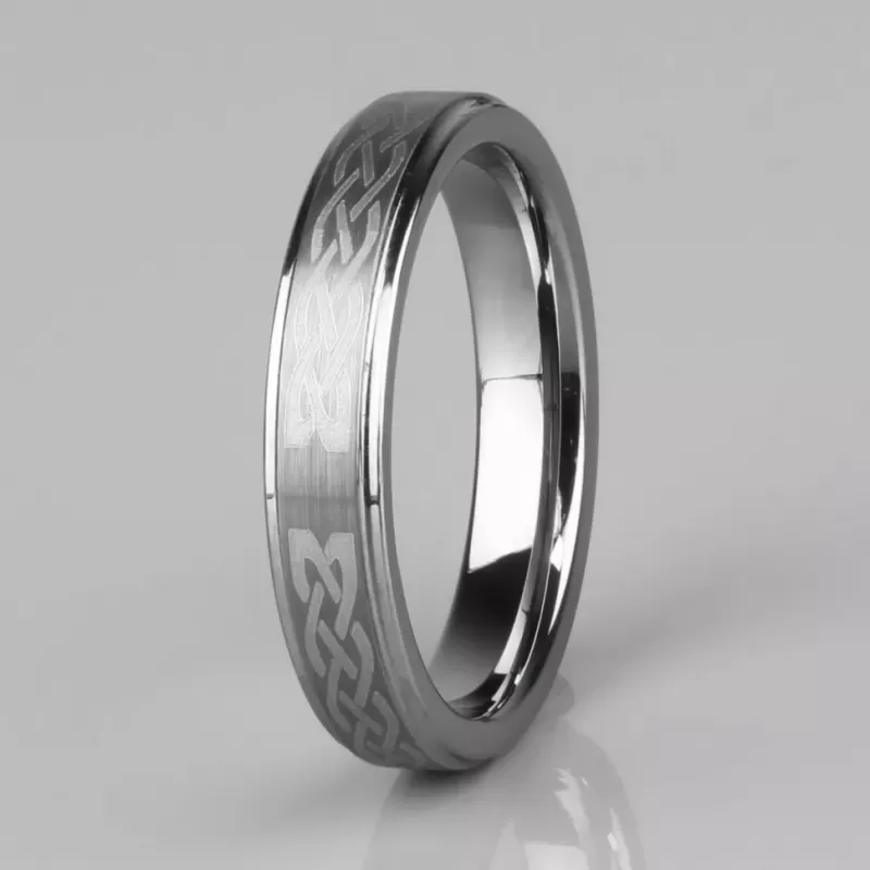 Кольцо из карбида вольфрама INFY R-TG-0205 с кельтским орнаментом