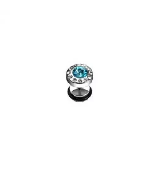 Серьга PiercedFish PSFX-08 с фианитами (плаг обманка)