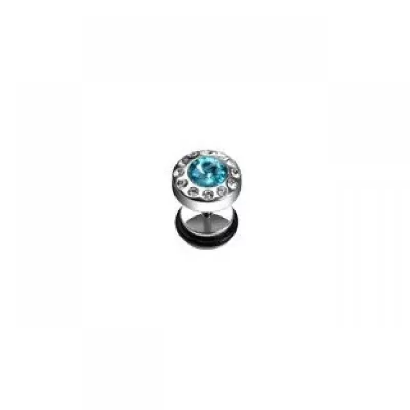 Серьга PiercedFish PSFX-08 с фианитами (плаг обманка)