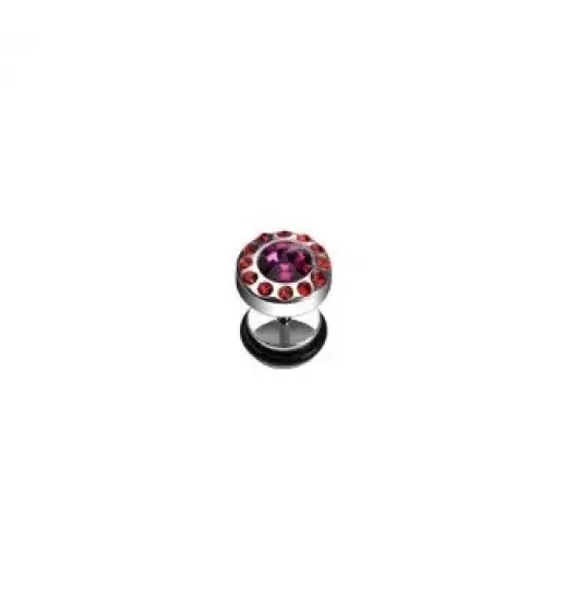 Серьга PiercedFish PSFX-08 с фианитами (плаг обманка)