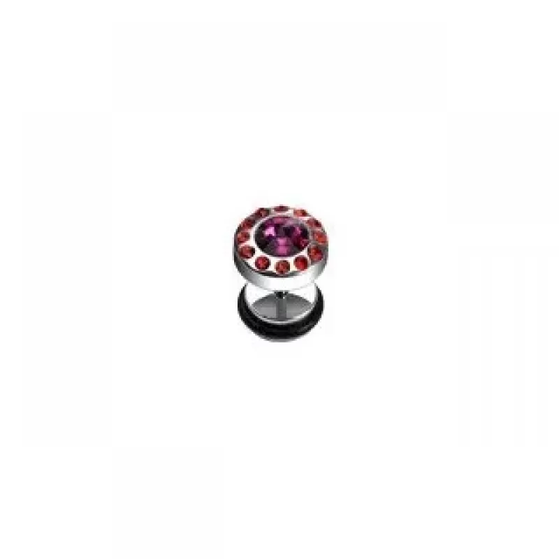 Серьга PiercedFish PSFX-08 с фианитами (плаг обманка)