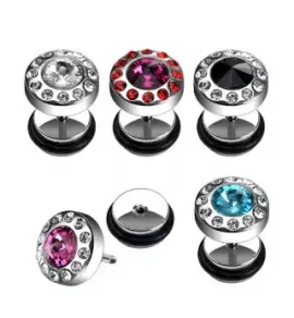 Серьга PiercedFish PSFX-08 с фианитами (плаг обманка)