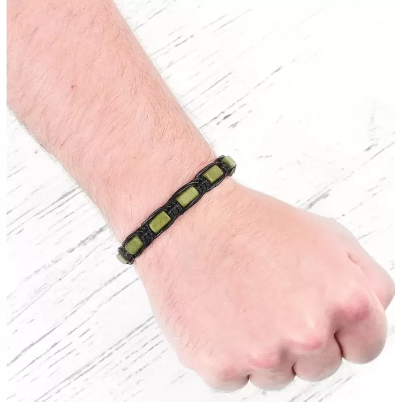 Плетеный браслет Шамбала Everiot Select LNS-2169 с керамическими бусинами