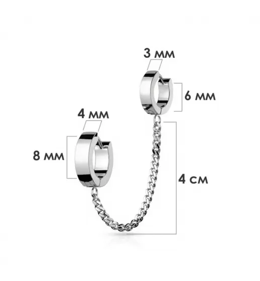 Кафф с цепочкой TATIC JC-022 из стали