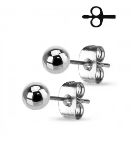 Стальные серьги-гвоздики в форме шариков TATIC SSEB-ST от 2 до 7 мм