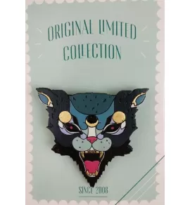 Брошь ручной работы из дерева «Бешеная кошка черная» COREYAGI ASC-KB10