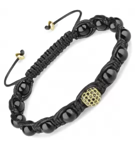 Браслет Шамбала из черного агата Everiot Select LNS-2258 с фианитами