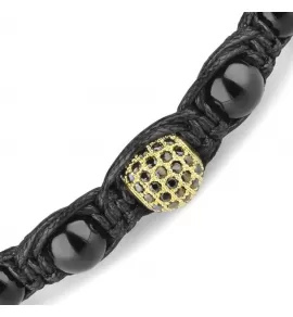 Браслет Шамбала из черного агата Everiot Select LNS-2258 с фианитами
