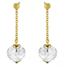 Серьги-гвоздики Everiot AAB-411ESS-GD с подвесками-кристаллами