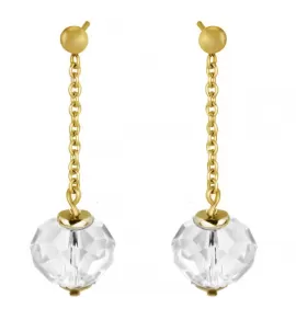 Серьги-гвоздики Everiot AAB-411ESS-GD с подвесками-кристаллами