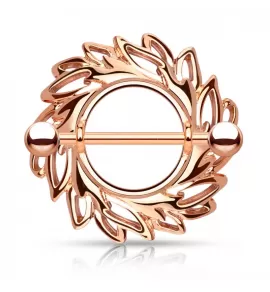 Украшение для пирсинга сосков со штангой PiercedFish K17675-14-RD