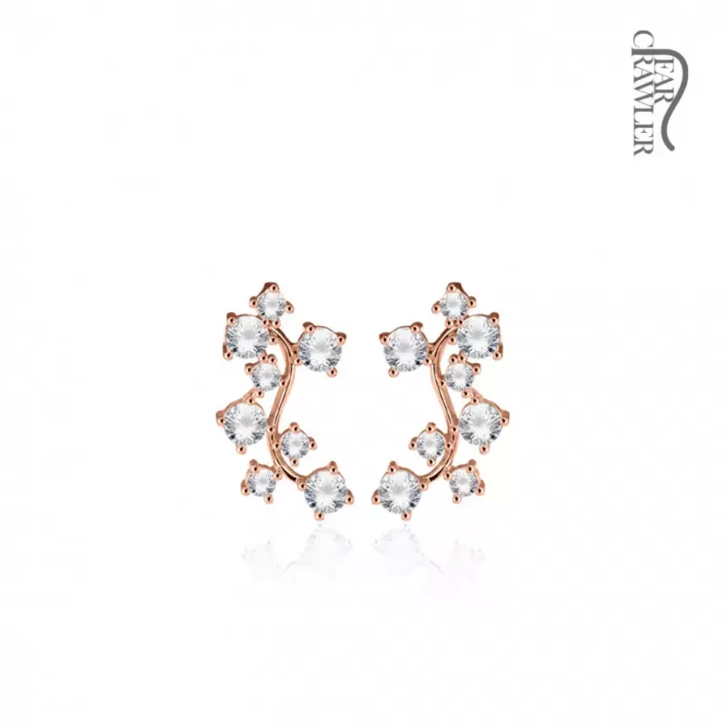 Серьги вдоль мочки TATIC EL-15 с фианитами