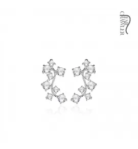Серьги вдоль мочки TATIC EL-15 с фианитами