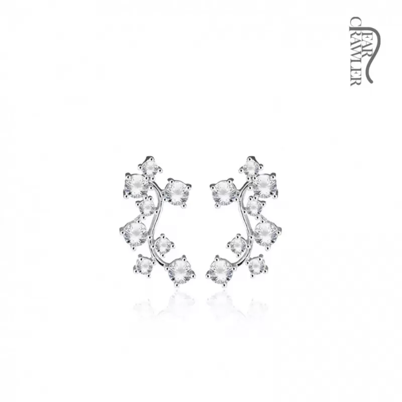 Серьги вдоль мочки TATIC EL-15 с фианитами