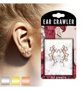 Серьги вдоль мочки TATIC EL-15 с фианитами