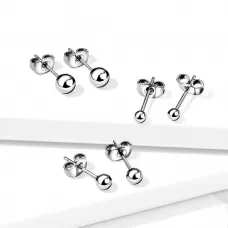 Серьги-гвоздики (пусеты) из титана TATIC T23ER03 в форме шариков от 3 до 5 мм