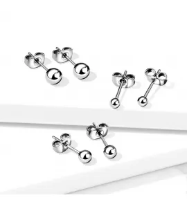 Серьги-гвоздики (пусеты) из титана TATIC T23ER03 в форме шариков от 3 до 5 мм