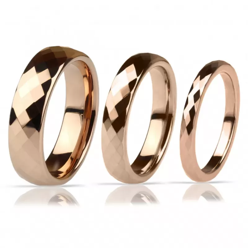 Кольцо из карбида вольфрама INFY RTG-0019 (RTN-119) цвета розового золота