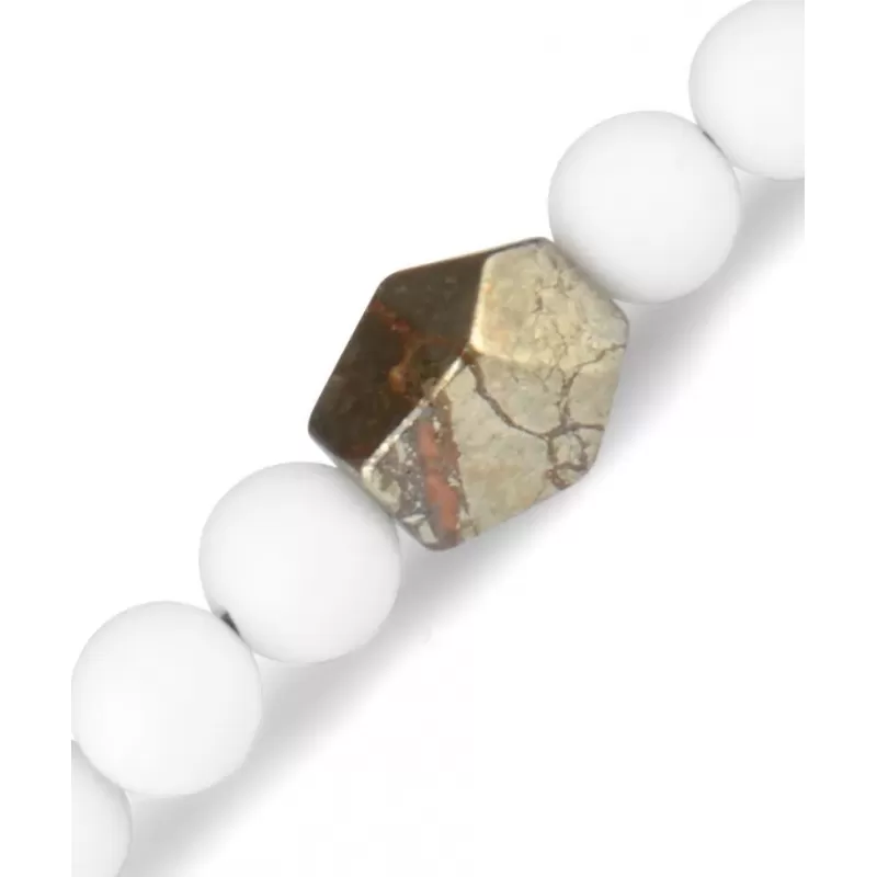 Браслет в два оборота на резинке Everiot Select LNS-2053 из агата и пирита