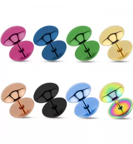 Серьги из стали PiercedFish PSFX-52  (Фейк-плаг обманка) круглой формы