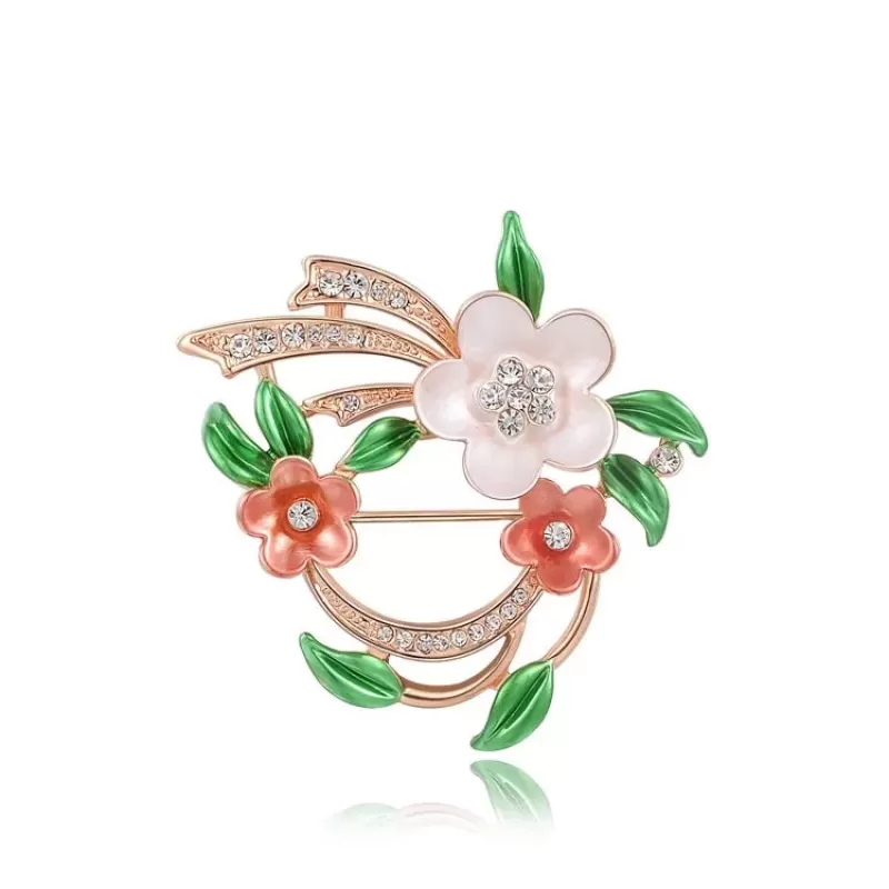 Брошь ROZI BR-03460B с цветами