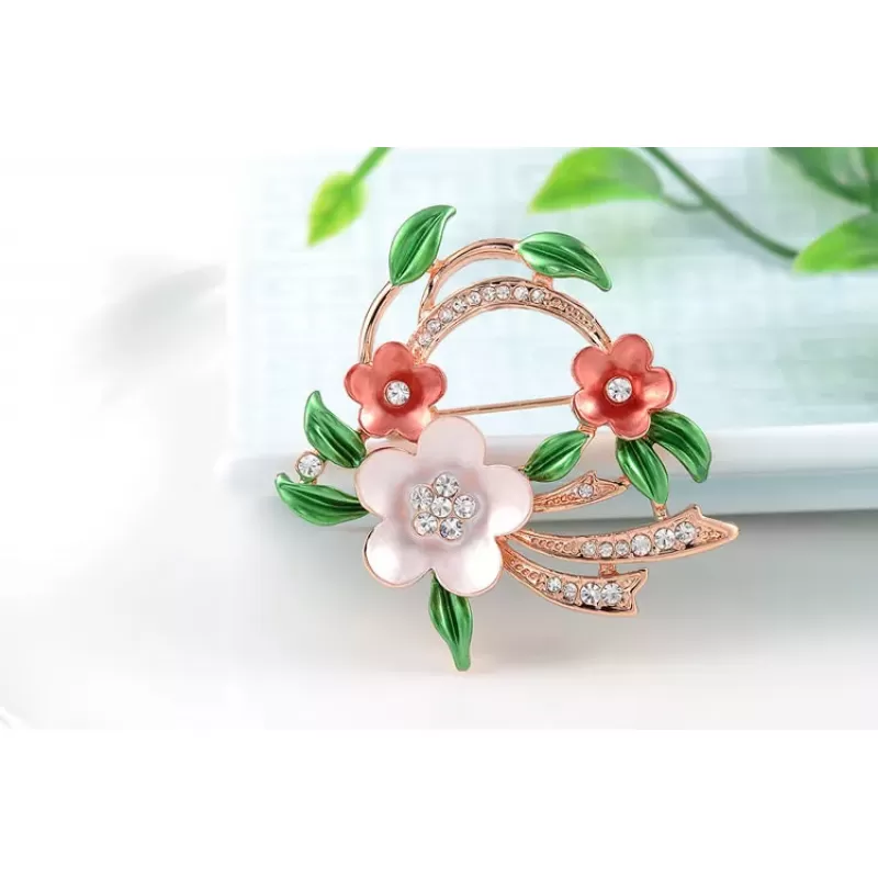 Брошь ROZI BR-03460B с цветами