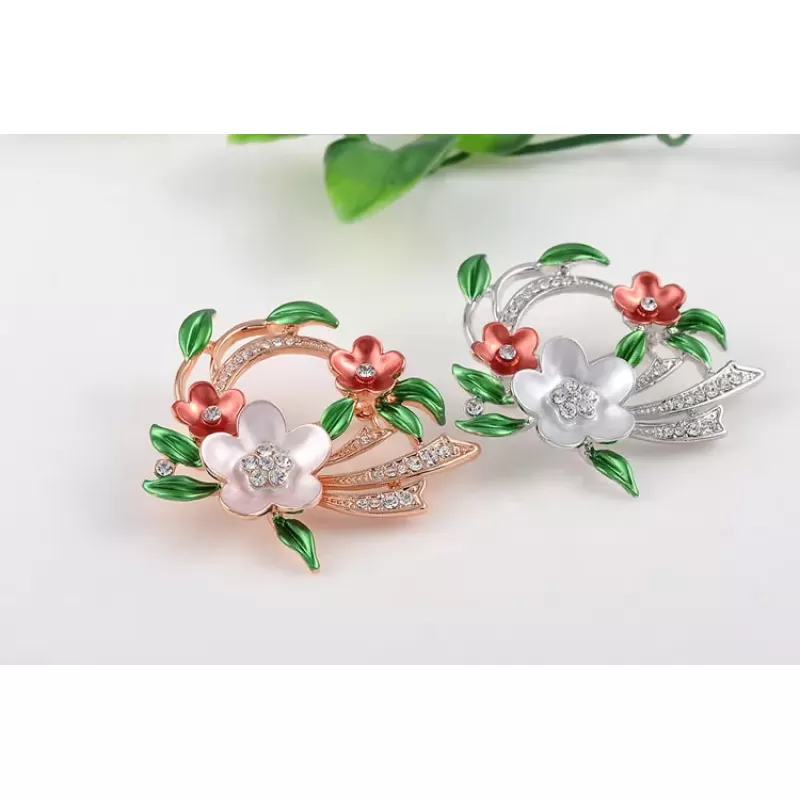 Брошь ROZI BR-03460B с цветами