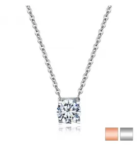 Минималистичное колье Everiot SN-XP-2166 из стальной цепочки с фианитом