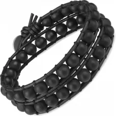 Браслет-намотка Everiot Select LNS-8001 из агата и кожаного шнура