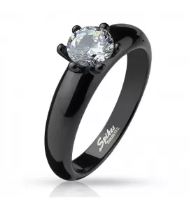 Кольцо  из стали Spikes R-M6010 с фианитом