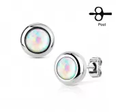 Серьги-гвоздики TATIC SE3365 из стали с искусственным опалом