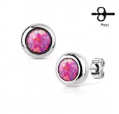 Серьги-гвоздики TATIC SE3365 из стали с искусственным опалом
