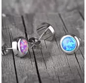 Серьги-гвоздики TATIC SE3365 из стали с искусственным опалом