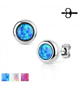 Серьги-гвоздики TATIC SE3365 из стали с искусственным опалом