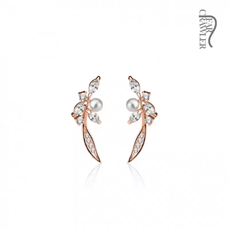 Клаймберы в виде пера TATIC EL-16 с фианитами и жемчугом