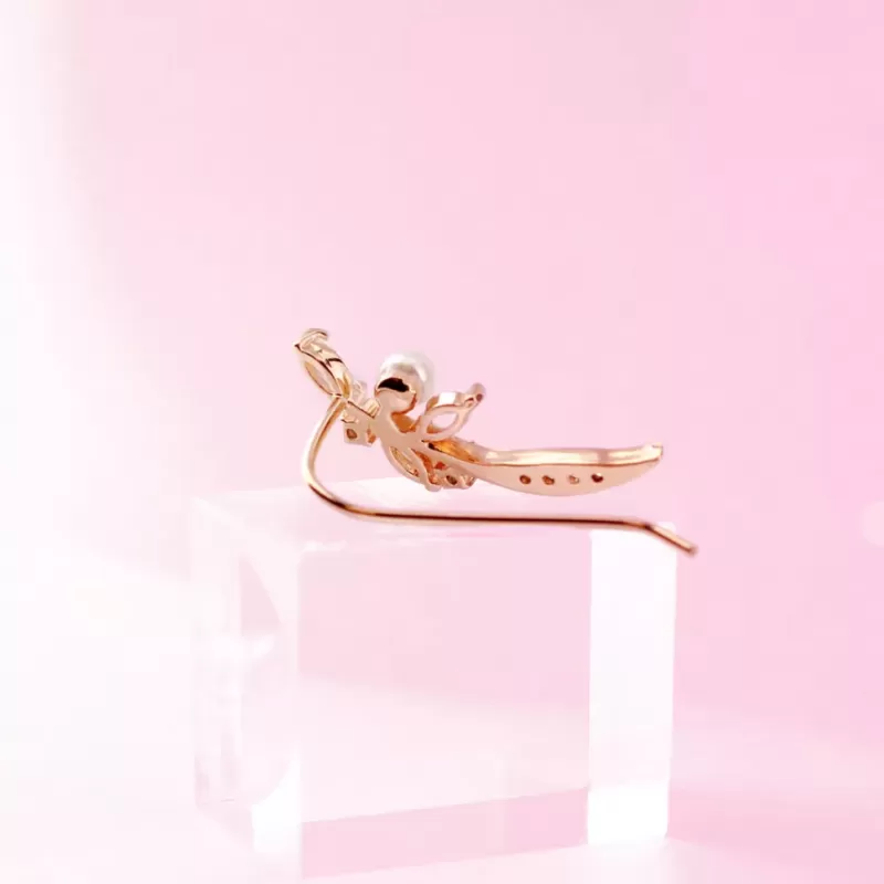 Клаймберы в виде пера TATIC EL-16 с фианитами и жемчугом