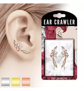 Клаймберы в виде пера TATIC EL-16 с фианитами и жемчугом