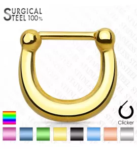 Серьга кликер для пирсинга септума PiercedFish SEPS-02 из стали