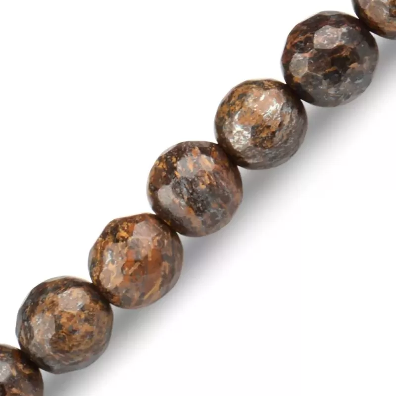 Мужской браслет в три оборота на резинке с черепом Everiot Select LNS-2054 из бронзита, лавы и яшмы